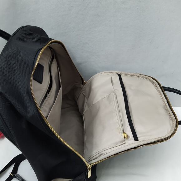 Tumi Black Nylon Leather Trim Zipper Closure Double Top Handles Backpack main image 9